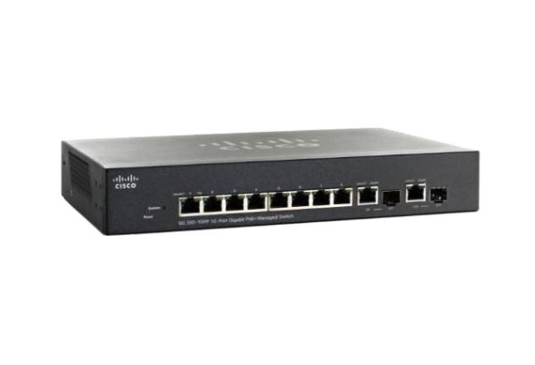 SG300-10PP Cisco Small Business SG300 PoE+ 8 x Ports 10/100/1000Base-T + 2 x Combo Gigabit SFP Layer 3 Managed 1U Rack-Mountbale Gigabit Ethernet Network Switch