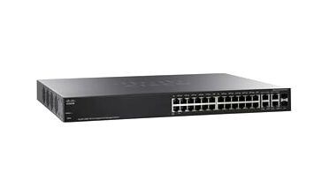 SG300-28MP-K9-CN Cisco Small Business 300 Series PoE RJ-45 28 x Ports 10/100/1000Base-T + 2 x combo Gigabit SFP Layer 3 Managed Desktop Rack Mountable 1U Gigabit Ethernet Switch