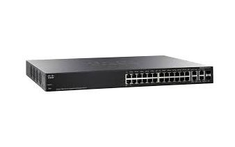 SG300-28MP-K9CN-RF Cisco Small Business 300 Series PoE RJ-45 28 x Ports 10/100/1000Base-T + 2 x combo Gigabit SFP Layer 3 Managed Desktop Rack Mountable 1U Gigabit Ethernet Switch