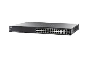 SG300-28MP-K9NA-RF Cisco Small Business 300 Series PoE RJ-45 28 x Ports 10/100/1000Base-T + 2 x combo Gigabit SFP Layer 3 Managed Desktop Rack Mountable 1U Gigabit Ethernet Switch
