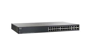 SG300-28PP-K9UK-RF Cisco Small Business 300 Series RJ-45 PoE+ 28 x Ports 10/100/1000Base-T + 2 x combo Gigabit SFP Layer 3 Managed Desktop Rack Mountable 1U Gigabit Ethernet Switch