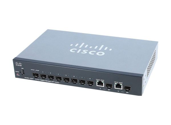 SG350-10SFPK9NA-RF Cisco Small Business 350 Series SG350-10SFP 8 x Ports SFP 10/100/1000Base-T + 2 x Ports Combo SFP Rack-Mountable Layer 3 Managed Gigabit Ethernet Network Switch