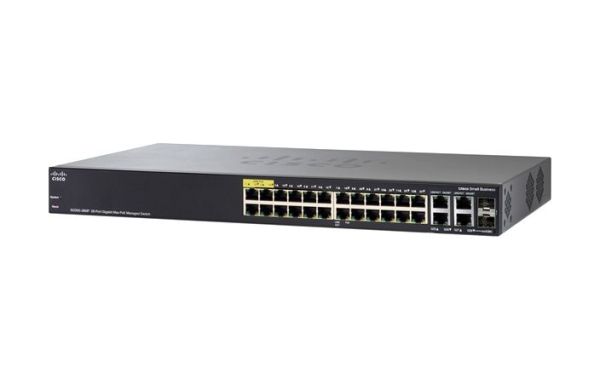 SG350-28MP-K9-EU Cisco Small Business SG350-28 POE+ 24 x Ports 10/100/1000Base-TX + 4 x Ports SFP Layer 3 Managed Gigabit Ethernet Switch