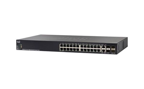 SG350X-24-K9-NA-RF Cisco Small Business 350X Series SG350X-24 24 x RJ-45 Ports 1000Base-T + 2 x Combo SFP+ Ports + 2 x SFP+ Ports Stackable Rack-mountable Layer 3 Managed Gigabit Ethernet Network Switch