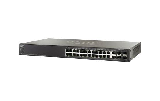 SG500-28P-K9-G5-RF Cisco Small Business 500 RJ-45 PoE 28 x Ports 10/100/1000Base-T + 2 x SFP Expension Slot Layer 3 Managed Giagabit Ethernet Switch
