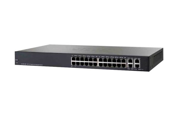 SG500-28P-K9-G5 Cisco Small Business 500 Series SG500-28P 24 x Ports PoE+ 10/100/1000Base-T + 2 x Ports Combo SFP + 2 x Ports SFP Stackable Layer 3 Managed Gigabit Ethernet Network Switch