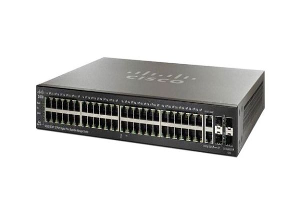 SG500-52MP-K9-G5 Cisco Small Business PoE+ 48 x Ports 10/100/1000Base-T + 4 x SFP Layer 2 Managed Stackable Gigabit Ethernet Network Switch