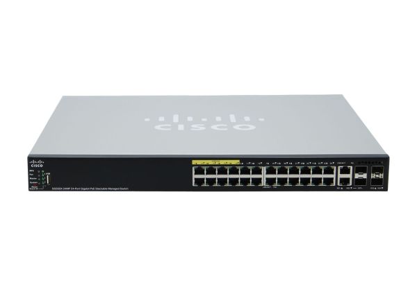 SG550X-24MP Cisco 550X SG550X-24MP 24 x Ports PoE+ 1000Base-T + 2 x Ports Combo SFP+ + 2 x Ports SFP+ Layer 3 Managed Stackable Gigabit Ethernet Network Switch