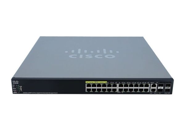 SG550X-24MPP Cisco 550X SG550X-24MPP 24 x Ports PoE+ 1000Base-T + 2 x Ports Combo SFP+ + 2 x Ports SFP+ Layer 3 Managed Stackable Gigabit Ethernet Network Switch
