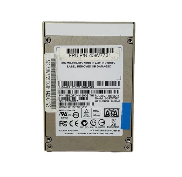 SG9XCS2D IBM 200GB Multi-Level Cell SATA 3Gb/s Hot Swappable 2.5-Inch Solid State Drive