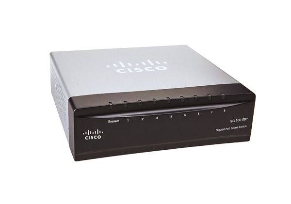SLM2008PT-AU Cisco 8-Ports RJ-45 PoE Manageable Layer2 Wall Mountable and Desktop Gigabit PoE Smart Switch