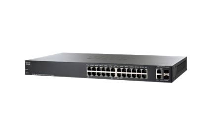 SLM2024PT-NA-RF Cisco Small Business 2024P PoE 24-Ports 24 x 10/100/1000Base-T 2 x combo Gigabit SFP Layer 3 Managed Gigabit Ethernet Network Switch