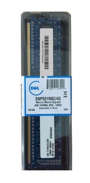 SNP531R8C/4G Dell 4GB DDR3-1600MHz PC3-12800 non-ECC Unbuffered CL11 240-Pin DIMM 1.35V Low Voltage Single Rank Memory Module