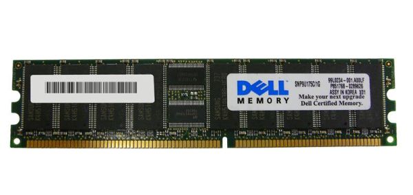SNP9U175C/1G Dell 1GB DDR-266MHz PC2100 ECC Registered CL2.5 184-Pin DIMM 2.5V Memory Module