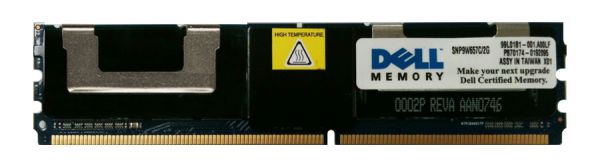 SNP9W657C/2G Dell 2GB DDR2-667MHz PC2-5300 ECC Registered CL5 240-Pin DIMM 1.8V Dual Rank Memory Module