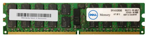 SNPJK002CK2/8G Dell 8GB Kit (2 X 4GB) DDR2-667MHz PC2-5300 ECC Registered CL5 240-Pin DIMM 1.8V Dual Rank Memory