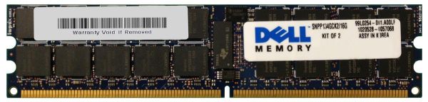 SNPP134GCK2/16G Dell 16GB Kit (2 X 8GB) DDR2-667MHz PC2-5300 Fully Buffered CL5 240-Pin DIMM 1.8V Memory