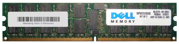 SNPWX731CK2/8G Dell 8GB Kit (2 X 4GB) DDR2-800MHz PC2-6400 ECC Registered CL6 240-Pin DIMM 1.8V Memory