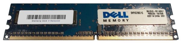 SNPXG700C/1G Dell 1GB DDR2-800MHz PC2-6400 non-ECC Unbuffered CL6 240-Pin DIMM 1.8V Memory Module