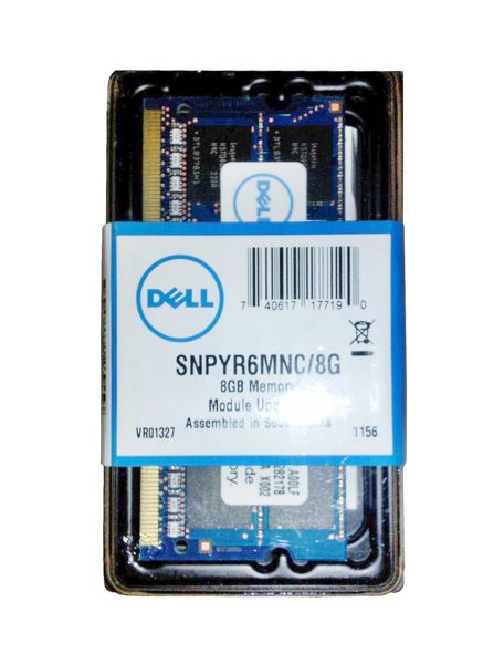 SNPYR6MNC/8G Dell 8GB DDR3-1333MHz PC3-10600 non-ECC Unbuffered CL9 204-Pin SoDimm 1.35V Low Voltage Dual Rank Memory Module
