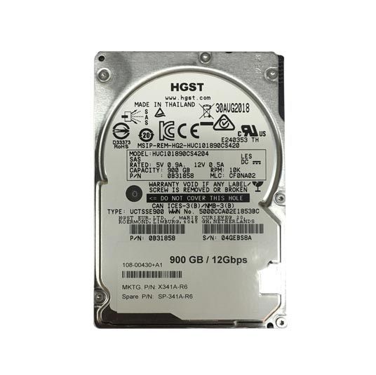 SP-341A-R6 NetApp 900GB 10000RPM SAS 12Gb/s 2.5-Inch Hard Drive