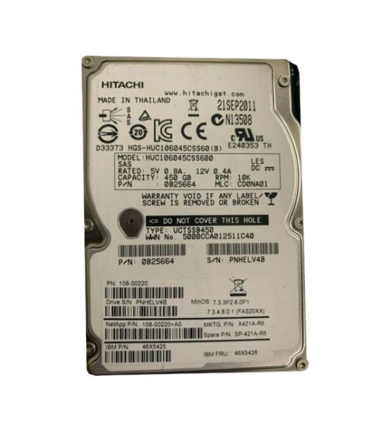 SP-421A-R5 NetApp 450GB 10000RPM SAS 6.0Gb/s 2.5-inch Hard Drive