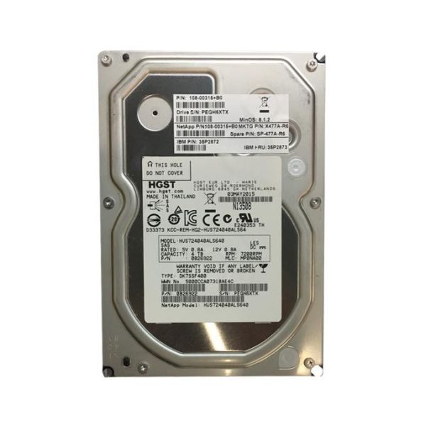 SP-477A-R6 NetApp 4TB 7200RPM SAS 6Gb/s 3.5-Inch Nearline Hard Drive with Tray for DS4246/FAS2240-4/FAS2554