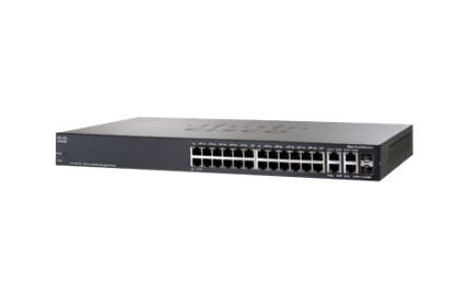 SRW2024P-K9-NA-RF Cisco Small Business 2024P PoE 24-Ports 24 x 10/100/1000Base-T 2 x combo Gigabit SFP Layer 3 Managed Gigabit Ethernet Network Switch