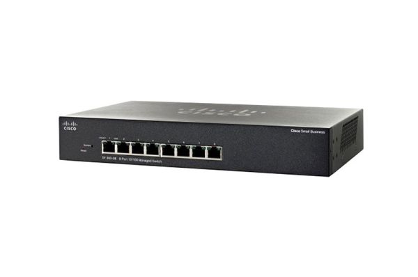 SRW208-K9-JP Cisco Small Business SRW208MP 8-Ports 8 x 10/100Base-T + 2 x SFP Layer 3 Managed Fast Ethernet Network Switch