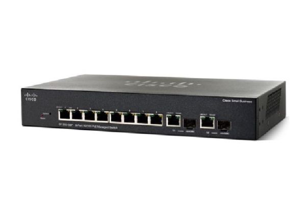 SRW208P Cisco Small Business SRW208MP 8 x RJ-45 Ports PoE 10/100Base-TX + 2 x SFP Ports Layer 3 Managed Rack-mountable Fast Ethernet Network Switch