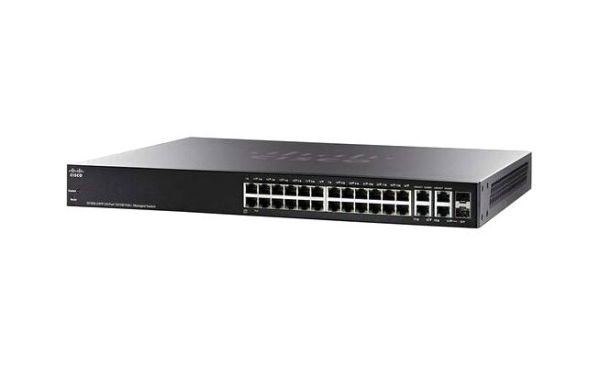 SRW224G4P-K9-UK Cisco PoE 24-Port x 10/100Base-T + 4 x Gigabit Ports Layer 3 Managed Fast Etherner Network Switch