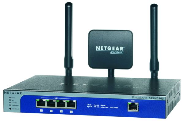 SRXN3205 Netgear ProSafe 5-Port (4x 10/100/100Mbps and 1x 10/100/1000Mbps WAN RJ-45-Port) Wireless-N VPN Firewall