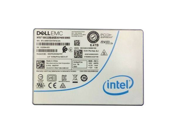 SSDPE2KE064T8T Intel DC P4610 Series 6.4TB Triple-Level Cell PCI Express NVMe 3.0 x4 U.2 2.5-Inch Solid State Drive