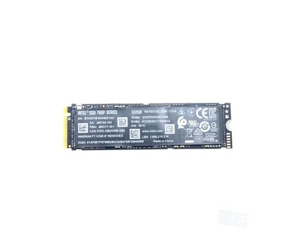 SSDPEKKW512G8 Intel 760p 512GB Triple-Level Cell PCI Express 3.1 x4 NVMe M.2 2280 Solid State Drive