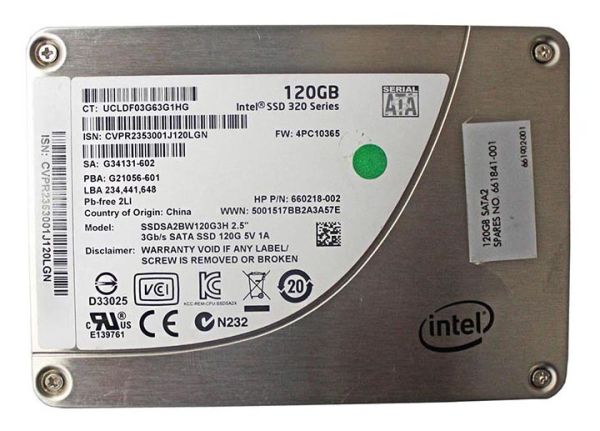 SSDSA2BW120G3 Intel 320 Series 120GB Multi-Level Cell SATA 3Gb/s NAND Flash 2.5-inch Solid State Drive