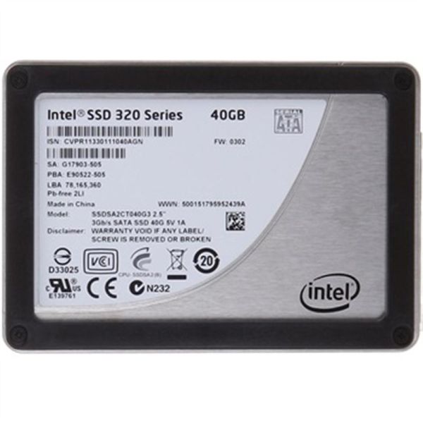 SSDSA2CT040G310 Intel 320 Series 40GB Multi-Level-Cell SATA 3Gb/s NAND Flash 2.5-inch Solid State Drive