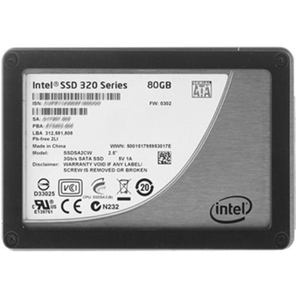 SSDSA2CW080G3K5 Intel 320 Series 80GB Multi-Level Cell SATA 3Gb/s NAND Flash 2.5-inch Solid State Drive