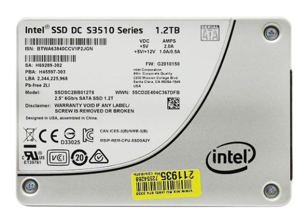 SSDSC2BB012T601 Intel DC S3510 Series 1.2TB Multi-Level Cell SATA 6GB/s 2.5-inch Solid State Drive