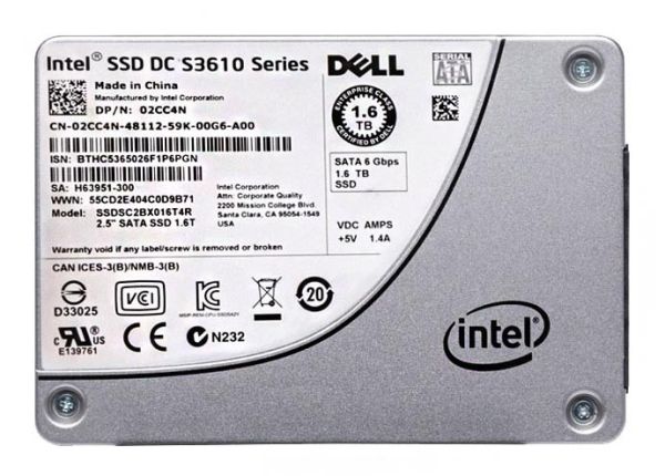 SSDSC2BX016T4R Intel DC S3610 Series 1.6TB Multi-Level Cell SATA 6GB/s 2.5-inch Solid State Drive