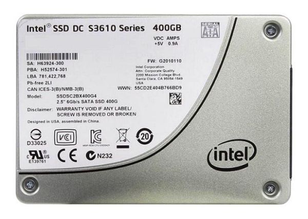 SSDSC2BX400G401 Intel DC S3610 Series 400GB SATA 6GB/s 2.5-inch MLC Solid State Drive