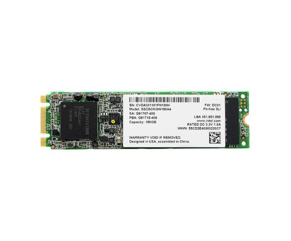 SSDSCKGW180A401 Intel 530 Series 180GB Multi-Level Cell (MLC) SATA 6Gb/s M.2 2280 Solid State Drive