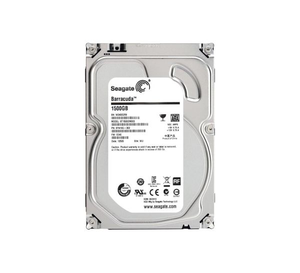 ST1500DM003 Seagate BarraCuda 1.5TB 5900RPM SATA 6Gb/s NCQ 3.5-inch 64MB Cache Hard Drive