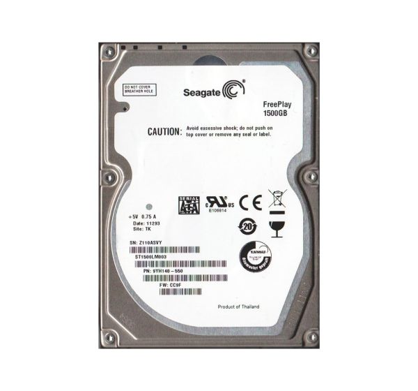 ST1500LM003 Seagate FreePlay 1.5TB 5400RPM SATA 3Gb/s 16MB Cache 2.5-inch Hard Drive