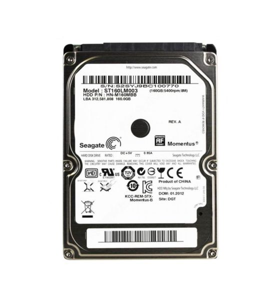 ST160LM003 Seagate Momentus 160GB 5400RPM SATA 3Gb/s 8MB Cache 2.5-inch Hard Drive