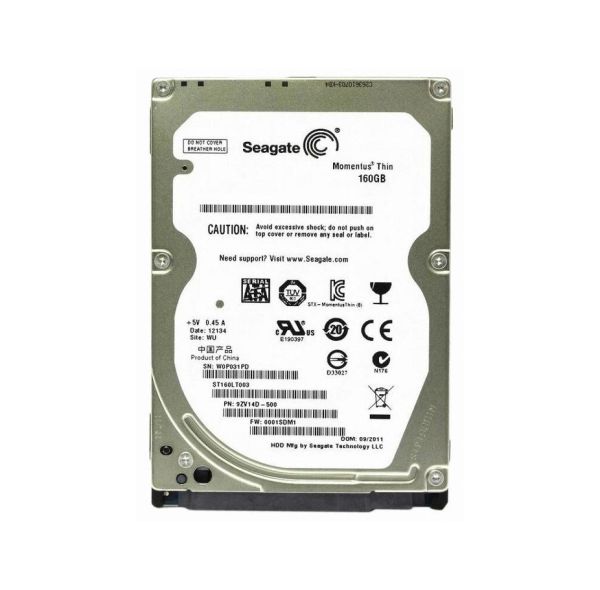 ST160LT003 Seagate Momentus THIN 160GB 5400RPM 2.5-inch 8MB Cache SATA 3Gb/s Laptop Hard Drive