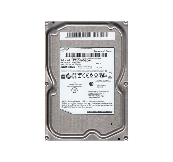 ST2000DL004 Seagate 2TB 5400RPM SATA 3Gb/s 3.5-inch Hard Drive