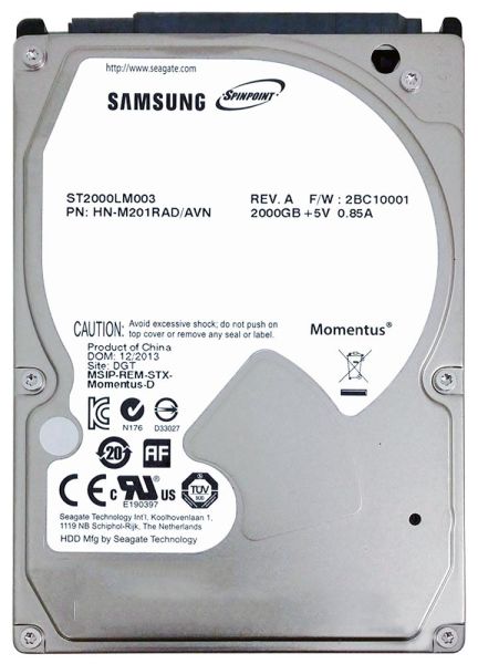 ST2000LM003 Seagate Spinpoint M9T 2TB 5400RPM SATA 6Gb/s 32MB Cache 2.5-inch Hard Drive