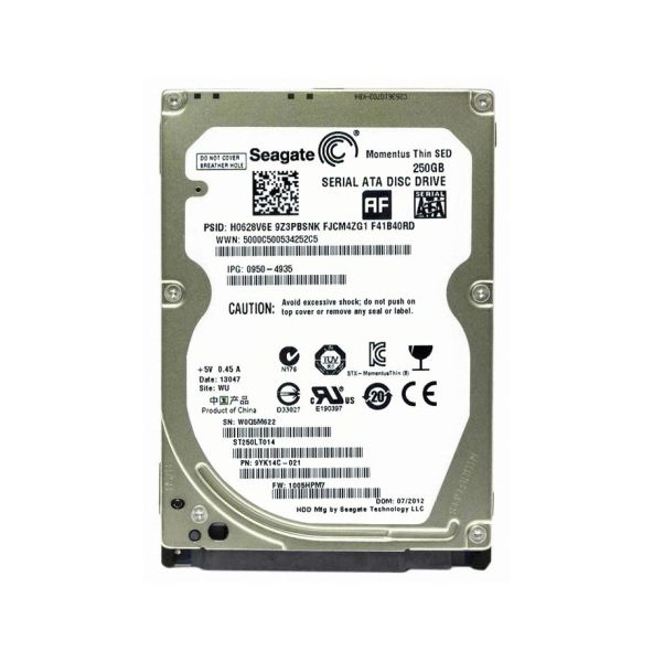ST250LT014 Seagate Momentus Thin 250GB 7200RPM SATA 3Gb/s 16MB Cache 2.5-inch Hard Drive