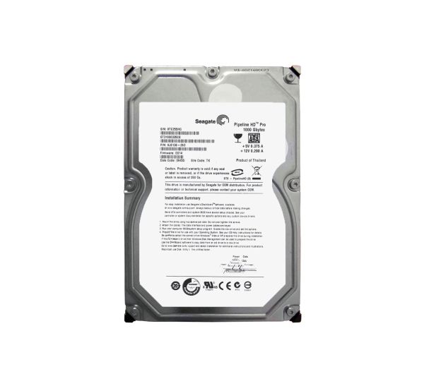 ST31000335CS Seagate Pipeline HD Pro 1TB 7200RPM SATA 6Gb/s 64MB Cache 3.5-inch Hard Drive