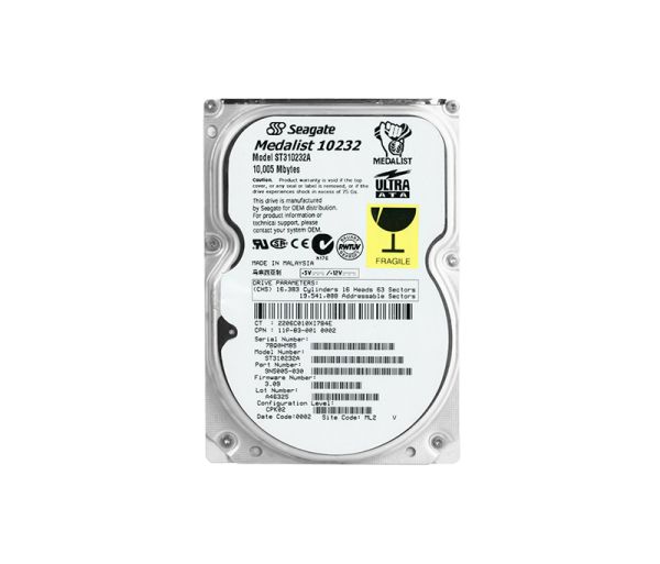 ST310232A Seagate Medalist 10232 10.2GB 5400RPM ATA-66 512KB Cache 3.5-inch Hard Drive